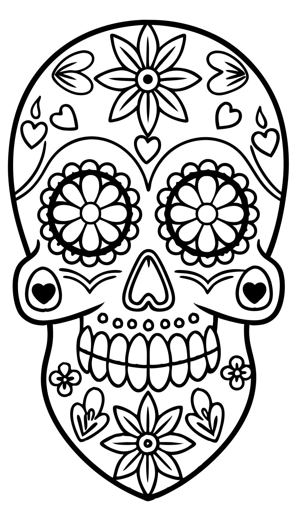 day of dead skull coloring page